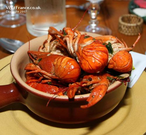 Crevettes served in a French restaurant