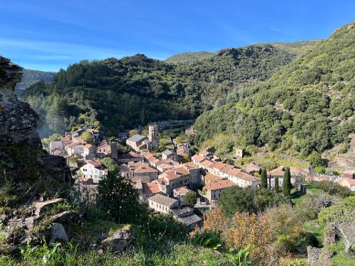 A view over Mas Cabardès from the chateau